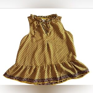 Max Studio Flowy Tank Top Women's S Yellow / Burned Orange